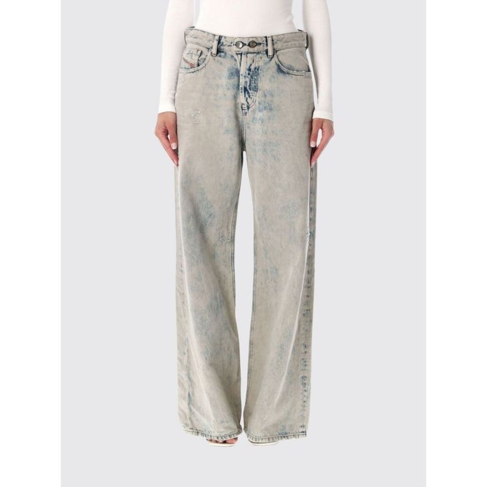 Diesel Women Diesel 1996 D-Sire-Yu Low-Rise Wide Leg Bleached Denim Jeans